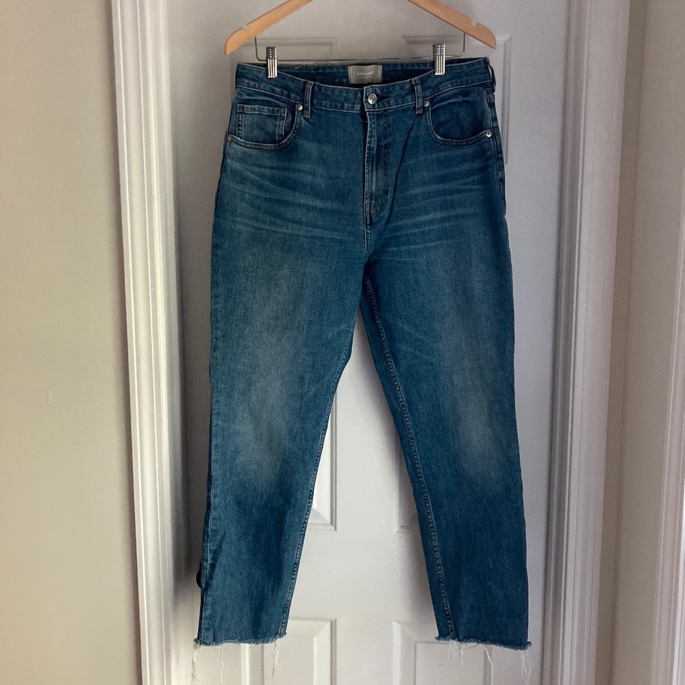 Everlane Women's Curvy Cheeky Jean, 32 Regular, Raw Hem, EUC